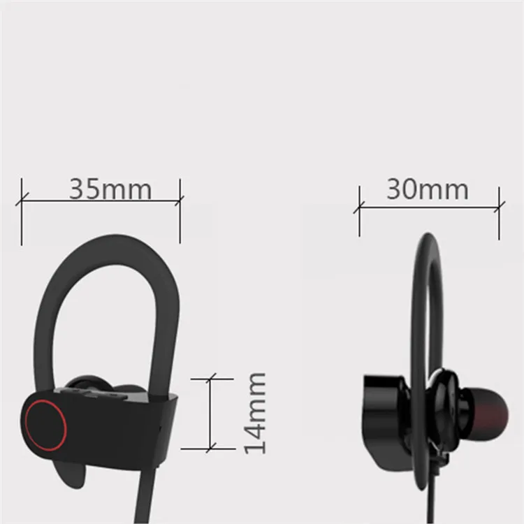 U8 Bluetooth 4.1 Sport Earphone Handfree Wireless Bluetooth Headset Earphones with Mic Sports Ear-hook Bluetooth Earphone - ANKUX.COM