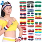 custom cotton terry sweat headbands men sports running yoga basketball women wrist sweatbands set