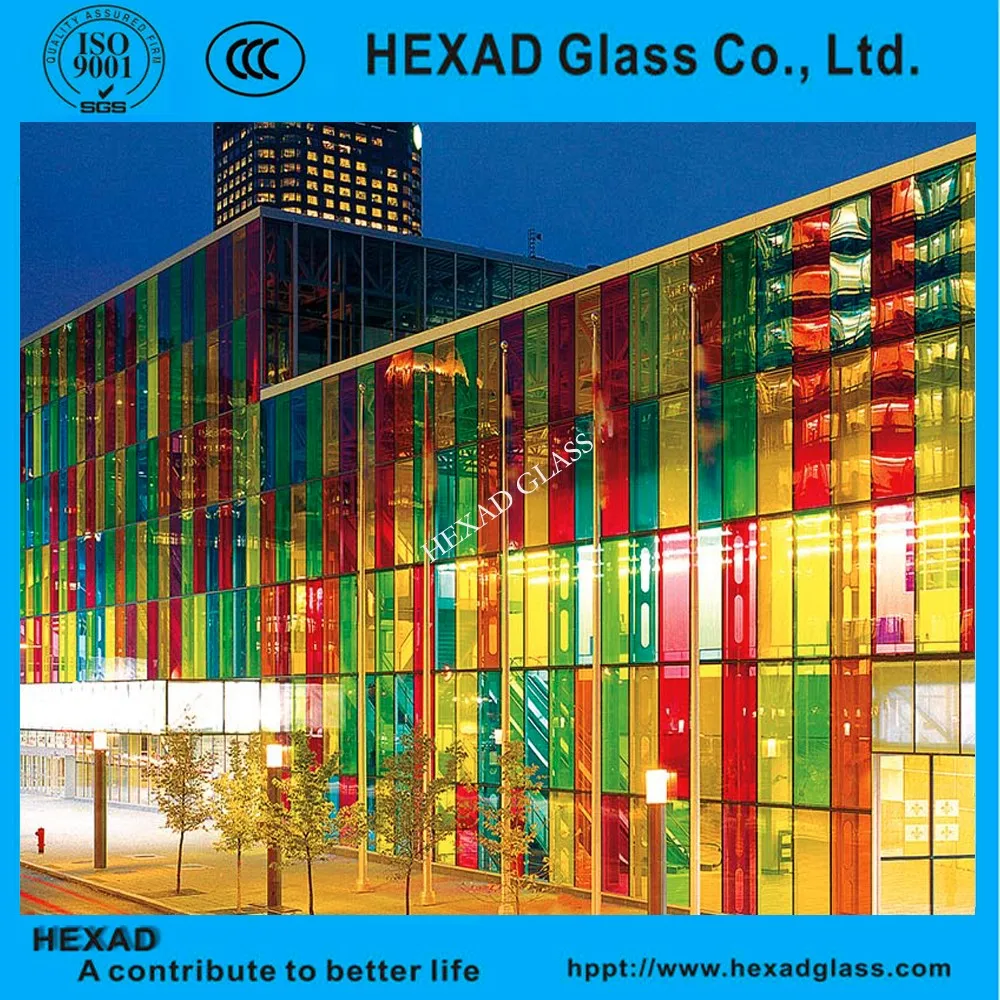 Hexad clear & colored architectural large glass windows building safety glass