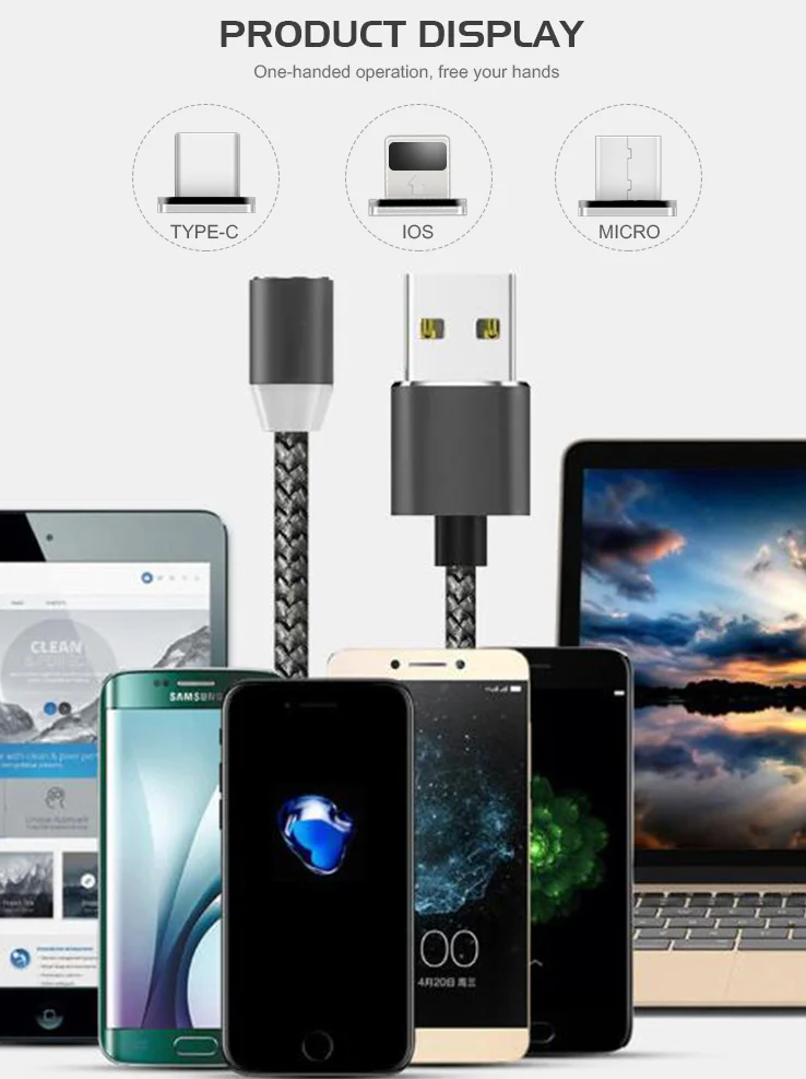 Fast Charging Cable Usb Phone Iphone Type-c Data Mobile Magnetic Chargers For Android - ANKUX.COM