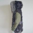 Myfur Latest Luxury Customized Silver Fox Fur Hooded Adults Unisex Parka Wholesale