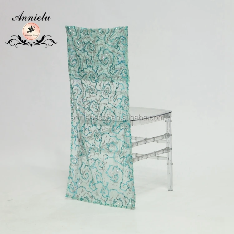 Fashion sequin embroidered design wedding chair cover