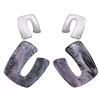 Kaimei 2018 Fashion Jewelry Accessories White Grey Acrylic Earring Asymmetric Geometric Drop Dangle Resin Earrings For Women