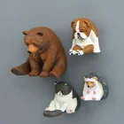 3D Animal Fridge Magnets Souvenir Resin Delicate Sleeping Bear Cat Dog Hedgehog Fridge Magnet Sticker