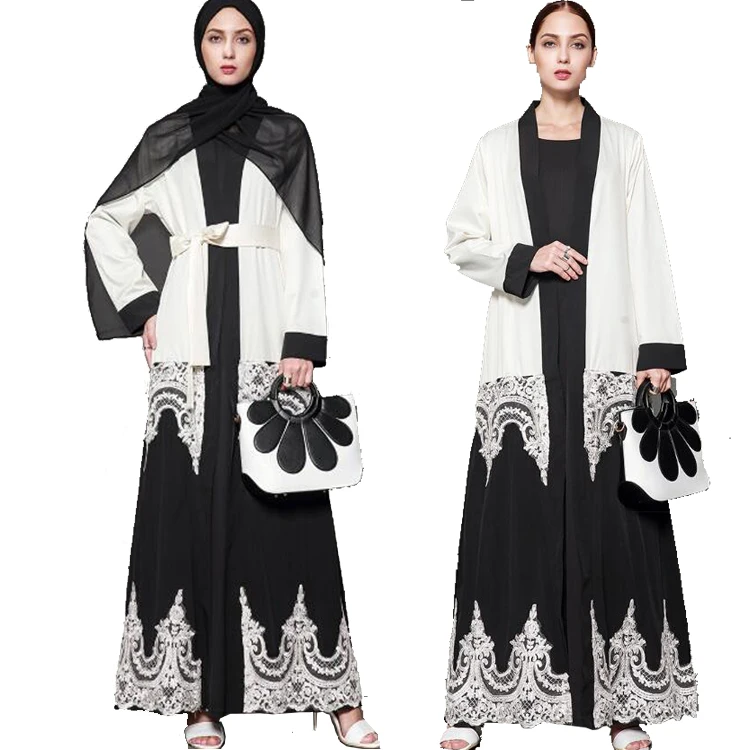 Abaya muslim dresses duba Black and White Large Size band Loose Robe Female Muslim Dubai Robe
Abaya muslim dresses duba Black and White Large Size band Loose Robe Female Muslim Dubai Robe