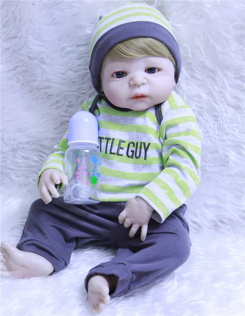 Boneca bebes reborn 23 57cm Full silicone vinyl reborn baby boy body dolls  toys for children gift realita menino toddler - AliExpress