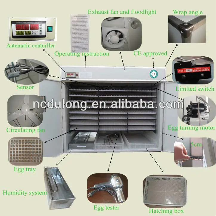Professional CE approved DLF-T24 holding 5280 chicken eggs incubator