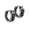 Wholesale fashion personality punk stainless steel jewelry hoop earring with skull