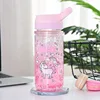 Zogift New fashion cartoon cute unicorn plastic leakproof portable ice water tea bottle with straw