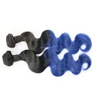 Ombre Color 1B/Blue body wave hair/ Vietnam raw remy virgin human hair weaving