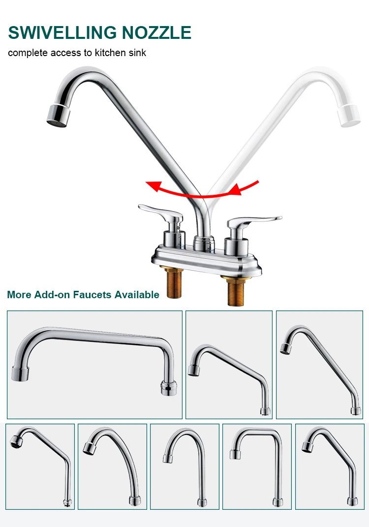 Kaiping faucet manufacturer supply 2 handle deck mount kitchen faucet
