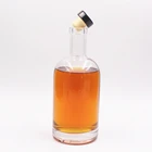High quality super flint round 750ml whisky tequila vodka OEM cork top glass bottle