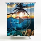 Customized design water repellent anti-mildew vibrant print polyester shower curtain home goods linen shower curtain