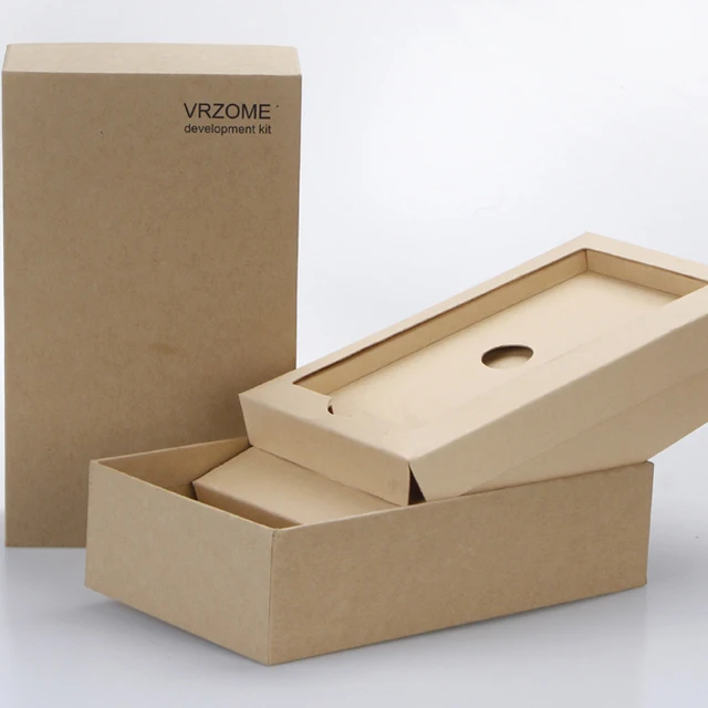 brown recycle kraft paper packaging box 4c printing kraft gift
