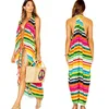 Women Colorful Printed Cover Up Full Sexy Beach Dress Photos
