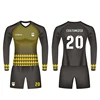 Wholesale long sleeve black blank club football jersey adult soccer kit