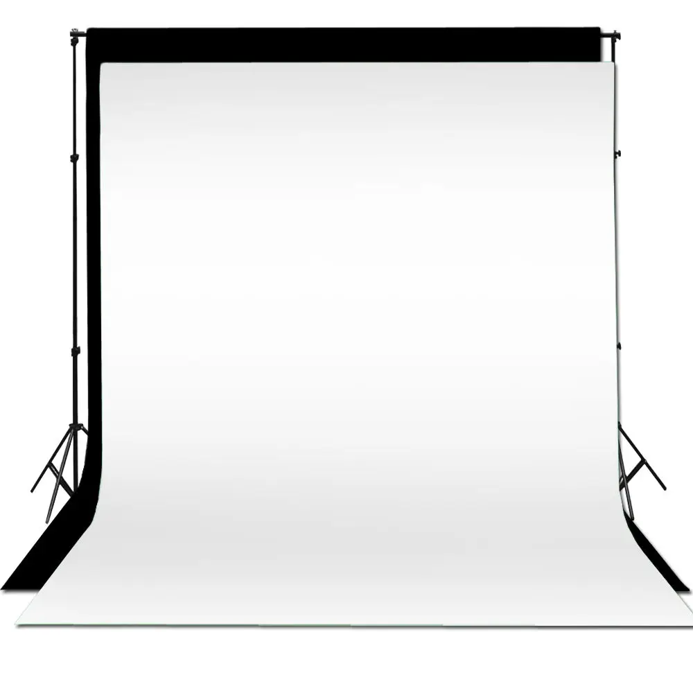 10 x 10 ft Photography Black + White Backdrop Background Photo Stand Muslin Kit 10 x 10 ft Photography Black + White Backdrop Background Photo Stand Muslin Kit