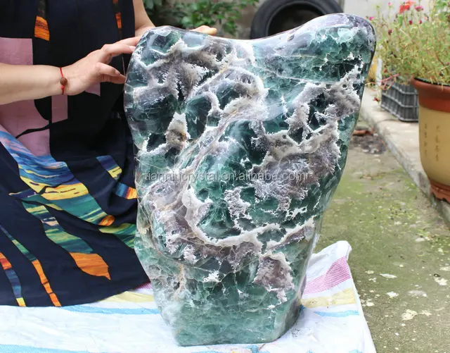 8lb huge natural green fluorite crystal stone polished healing