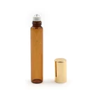 custom 10ml 12ml 15ml gold aluminum lid deodorant glass roll on bottle