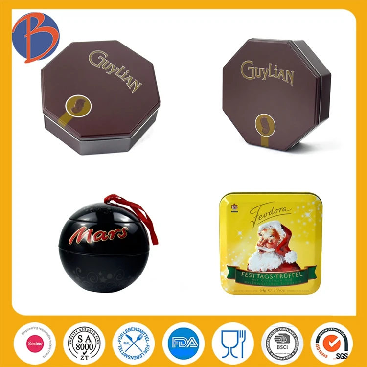 hot selling metal candy box empty fashion print square chocolate