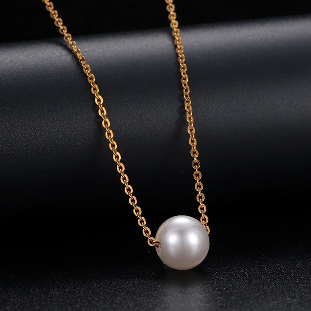 18K gold Stainless steel jewelry Exquisite  natural shell pearl necklace, N/a 
18K gold Stainless steel jewelry Exquisite  natural shell pearl necklace, N/a