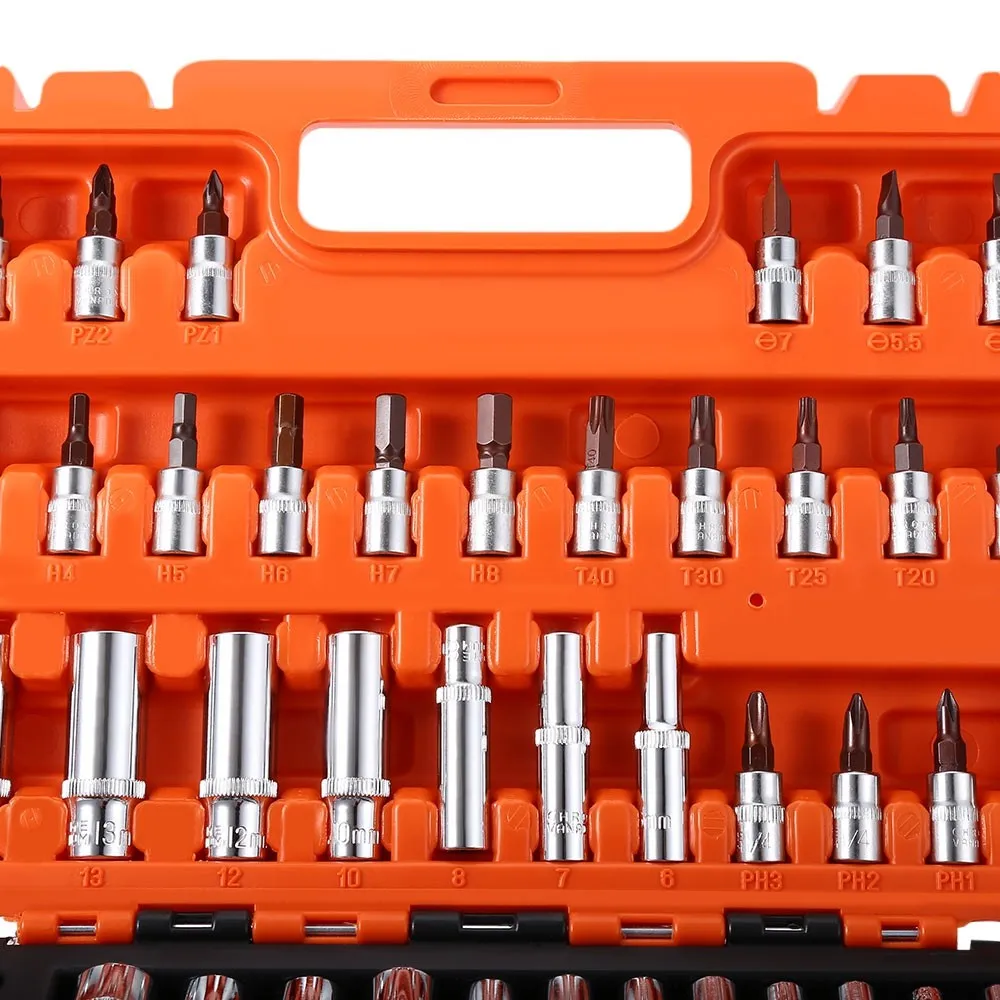 53 pcs socket wrench set hand tool kit screw driver car repair