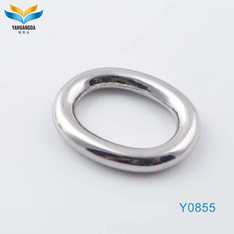 factory wholesale decorative shiny gold color custom made metal handbag oval o ring
