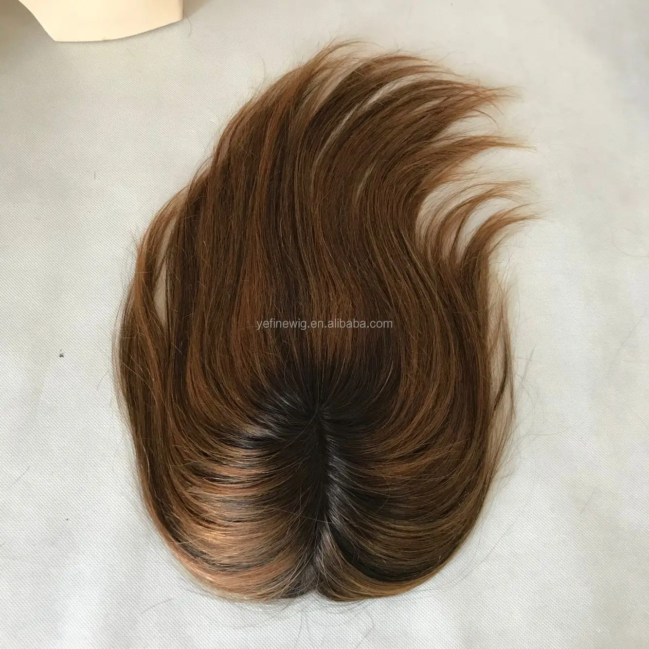 human hair mongolian hair topper wig natural hairline hair piece