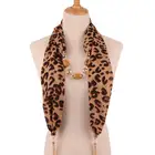 Fashion New Metal Fringed Pendant Scarf Leopard Snake Printed Necklaces National Jewelry Scarf