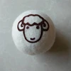 7cm size white color wool dryer ball with print sheep face