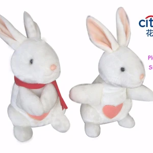 bank promotion gift snowwhite plush easter bunny rabbit soft toy
