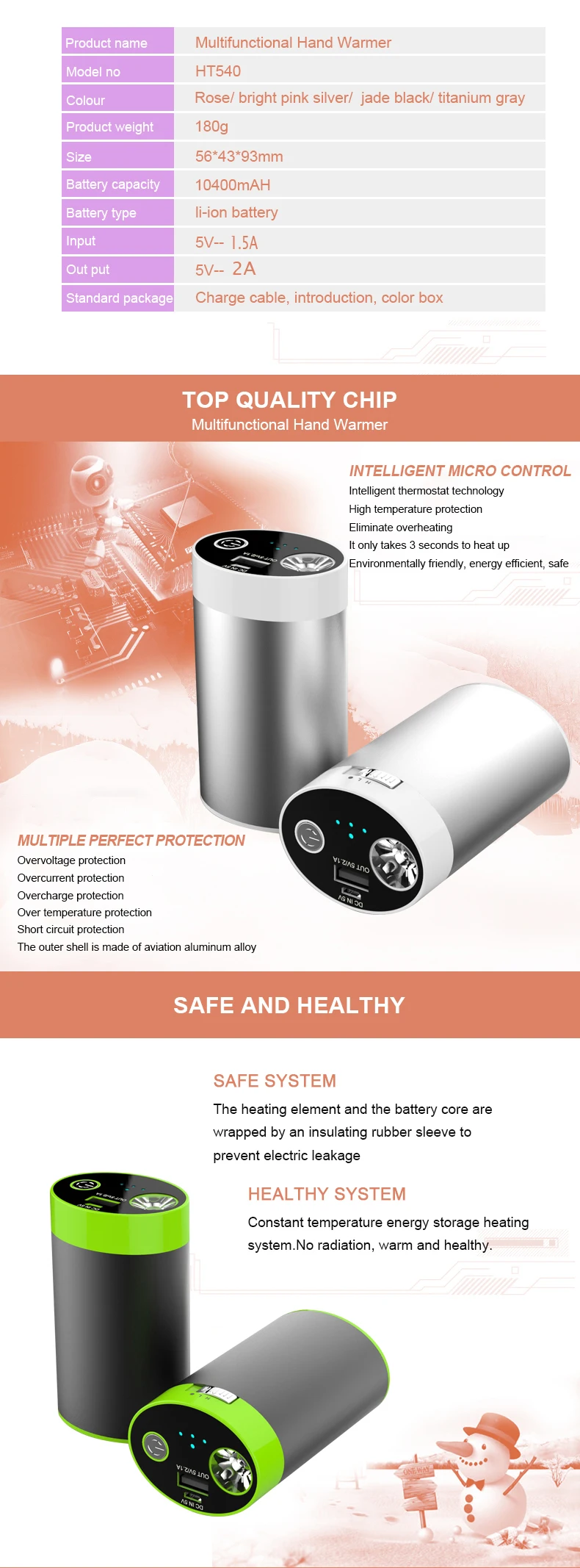 3 in 1 pocket hand warmer charger usb mini heater 2019 with flashlight - ANKUX.COM