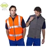 Reversible warm safety vest reflective winter waistcoat for men