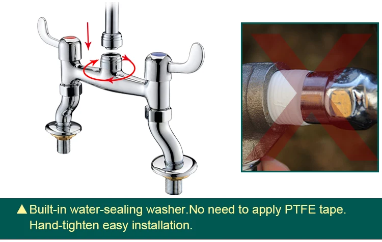 Best Double Handles Kitchen Sink Tap Deck Mounted  Presure Wall Flexibe Kitchen Faucet