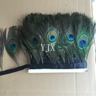 factory price fringe trimmings peacock feather trim for dresses