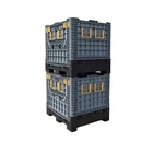 Hdpe heavy duty solid transport industry large folding plastic pallet box