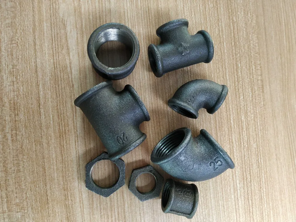 Black Malleable Iron Pipe Fittings Elbow Cast Iron Pipe Parts Dn