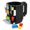 Build -On Brick Mug Type Building Blocks Frozen Coffee Cup Diy Block Puzzle Plastic Travel Coffee Mug 12oz 350ml
