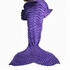 BT115 Hotsale knitted wave cut camping baby mermaid tail blanket