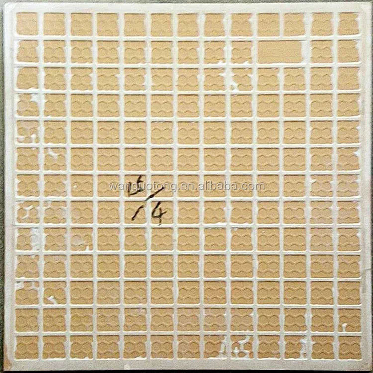Glazed non-slip interlocking ceramic floor tiles