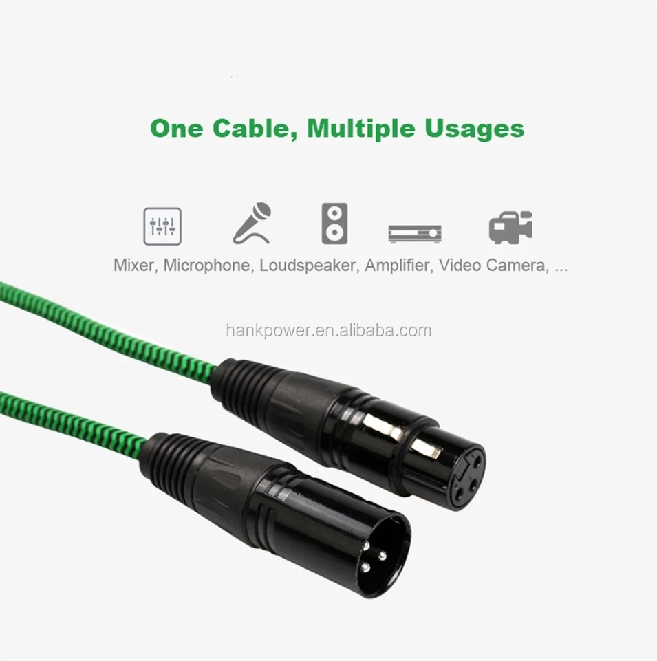 100% pure copper high end 3pin male to female DMX cable XLR cable - ANKUX.COM