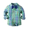100% Cotton Wholesale Long Sleeve T-shirt Plaid Winter Clothes Boy Fashion Kid Polo Shirt