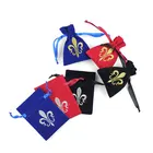 embroidered drawstring Pouches Velour Velvet Velveteen Bags for gift ,Jewelry