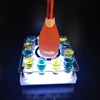 Rechargeable Acrylic LED Shot Glasses VIP Service Tray with Illuminated Bottle Holder Display