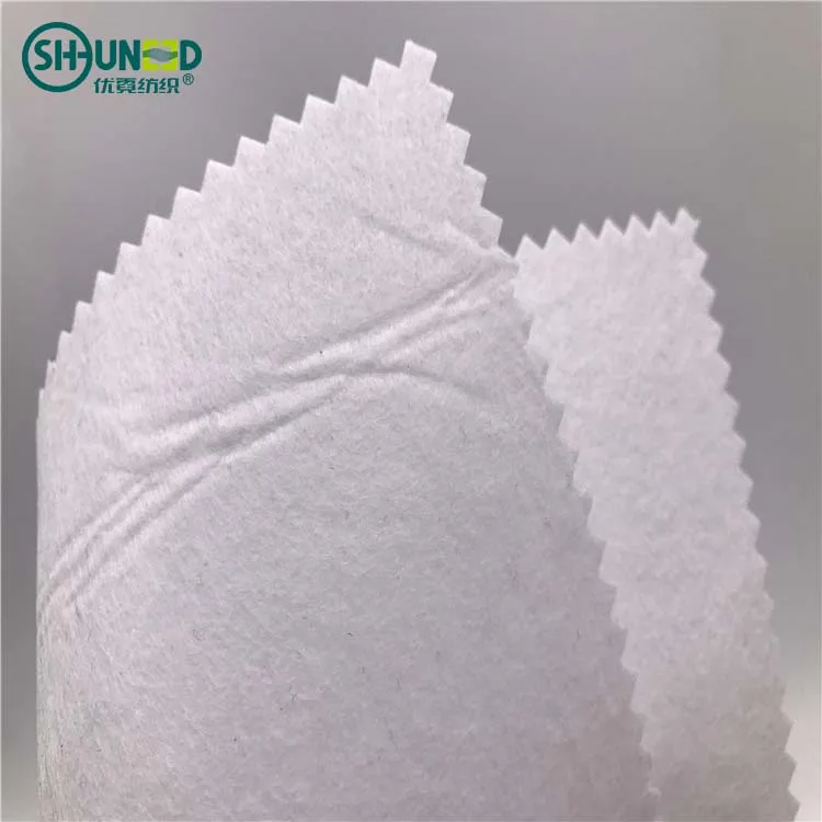 Medium soft chemical bond fiber cut away non woven embroidery backing fabric fusible interlining for garment