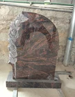 Best Quality Modern Red Granite Germany White Rose Flower Carving Headstone