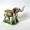 Grey mum baby elephant family set trinket box metal craft gift for home deco