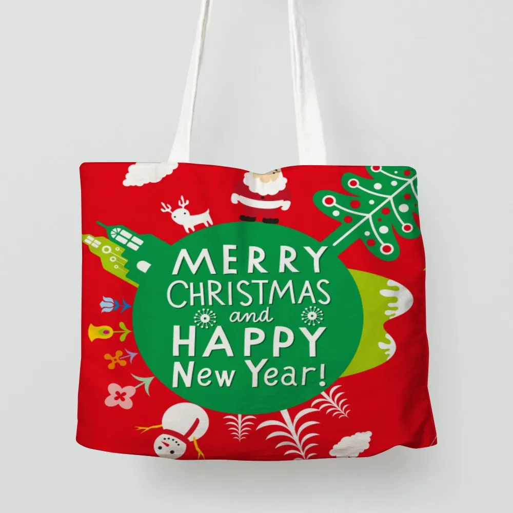 wholesale cotton canvas bag recycle organic chrisstmas tote