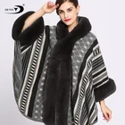 Europe and the United States winter new faux fur coat rabbit fur fabric hooded cape knit jacket women fur shawl