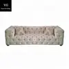Modern simple fabric sofa dining room solid wood frame sofa with buttons